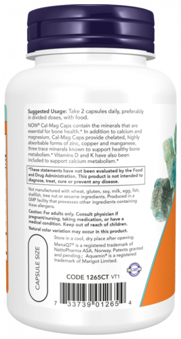 NOW Cal-Mag Caps, 120 капсул NOW Cal-Mag Caps, 120 капсул