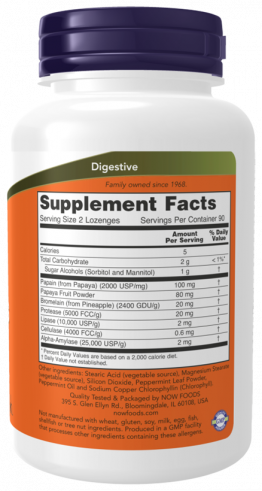 NOW Papaya Enzyme, 180 таблеток NOW Papaya Enzyme, 180 таблеток