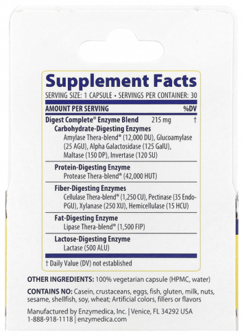 Enzymedica Digest Complete, 30 капсул Enzymedica Digest Complete, 30 капсул