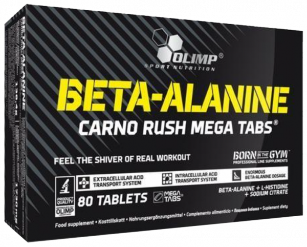 Olimp Sport Nutrition Beta-Alanine Carno Rush, Бета-Аланин Карно Раш, 80 таблеток