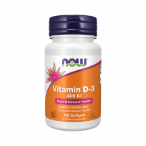 NOW Vitamin D3 400 IU, 180 капсул